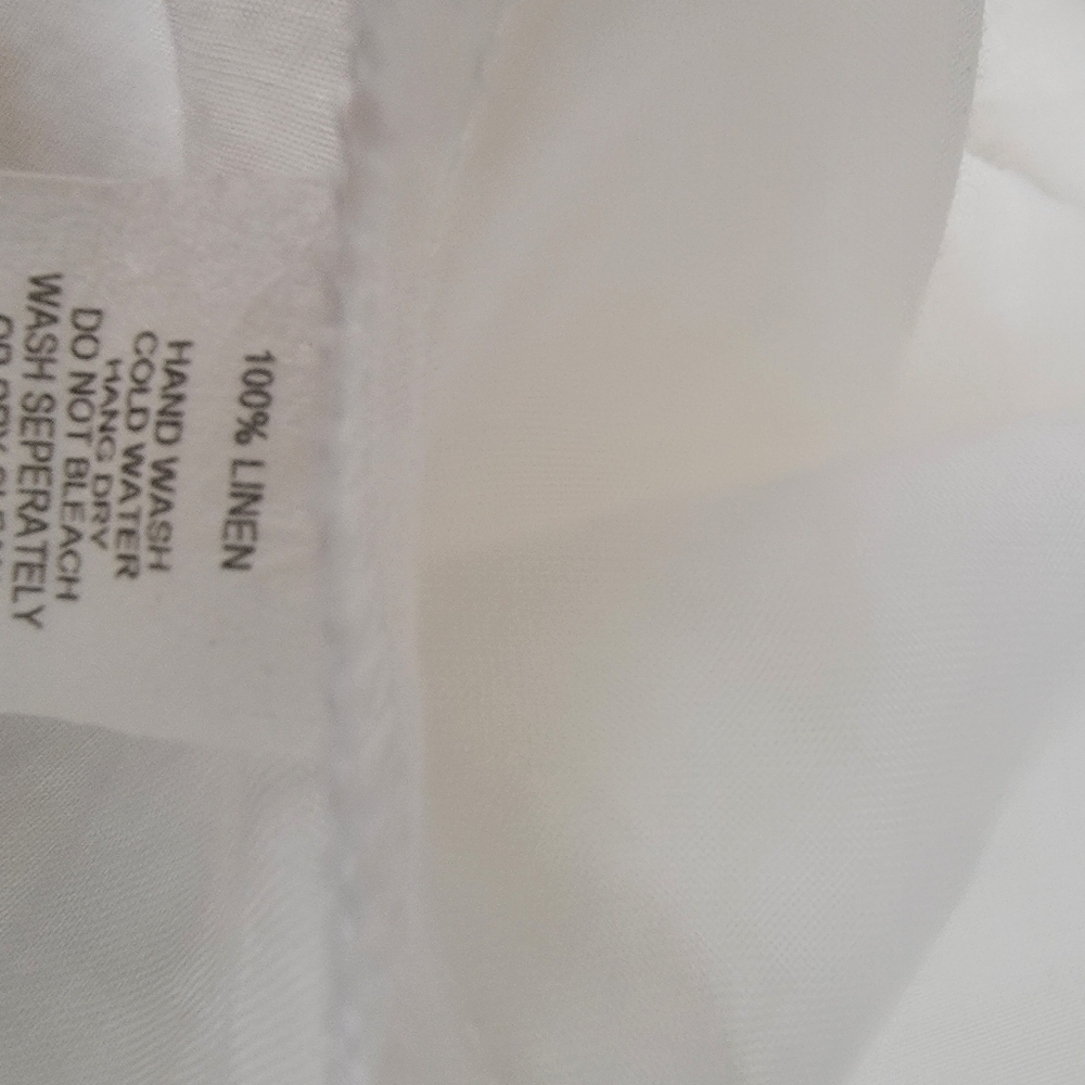 I.C Connie K Shirt Sz Large 100% Linen Tunic High Low Back Zip Lagenlook Beachy - Picture 9 of 11